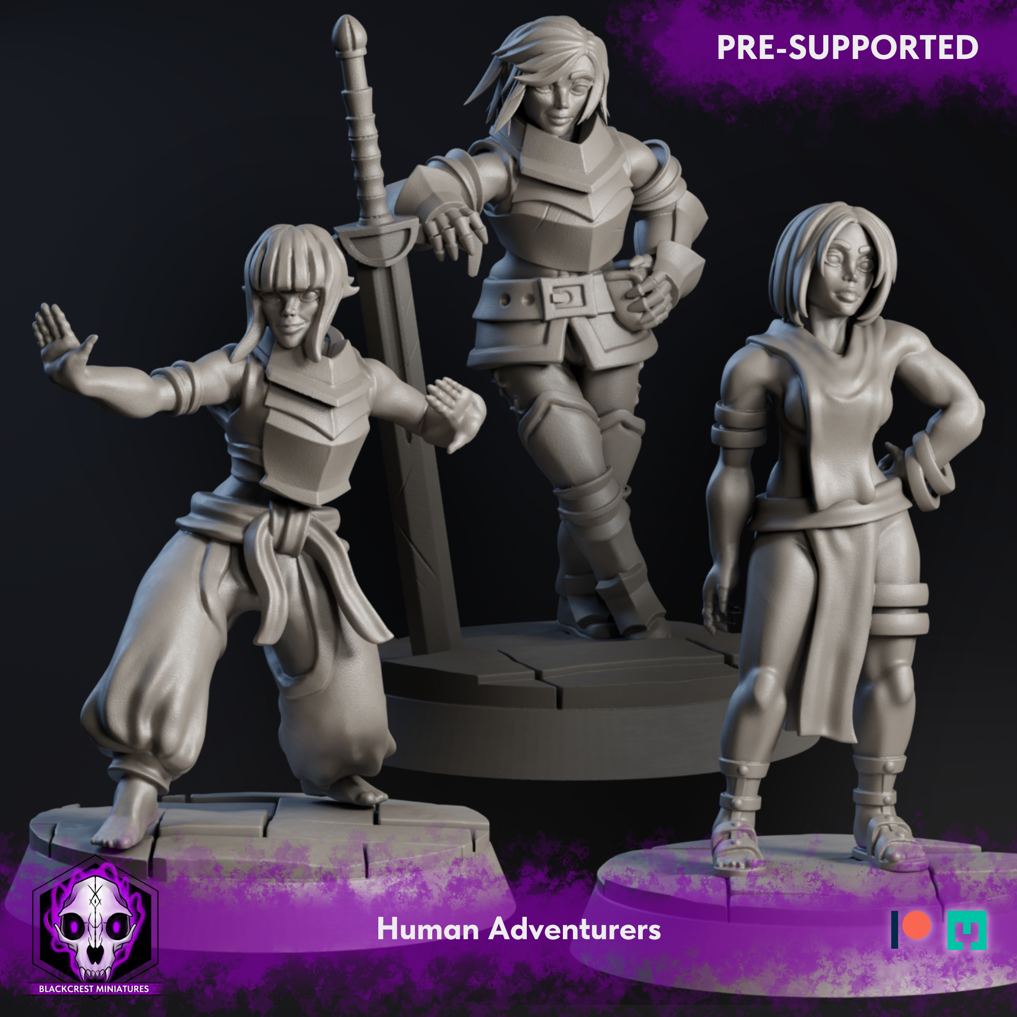 Caelitum Adventurers - Human Adventurers (3 Models)